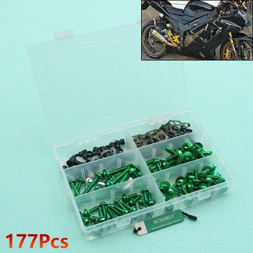 Green fairing bolts screws - green,