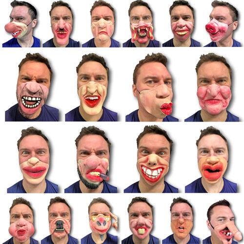 Half face comedy funny people - half,
