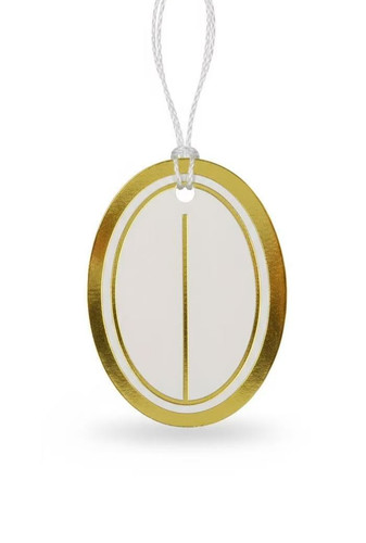 Gold oval strung price tags - gold,