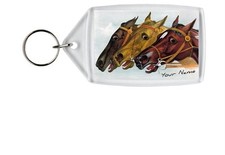Personalised Horse Racing Keyring