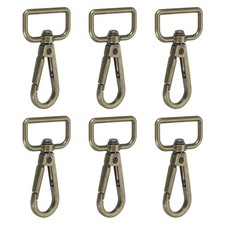 Swivel Snap Hooks, 1" ID D-Ring Lobster Clasp Claw 6Pcs Bronze