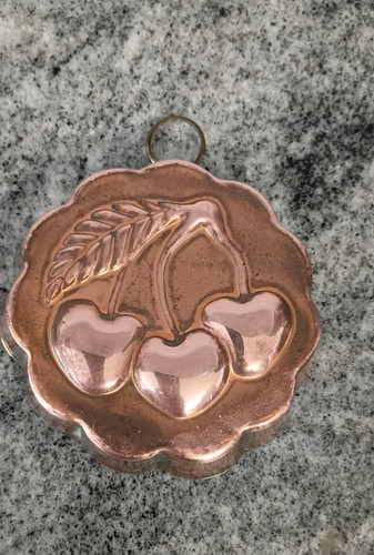 Vintage copper jelly - mold, 5"-
