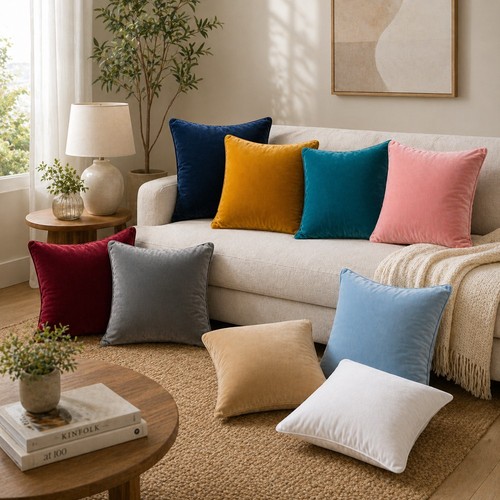 Plush velvet cushion covers - plush,