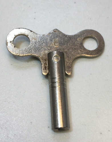 Vintage steel clock key - steel,