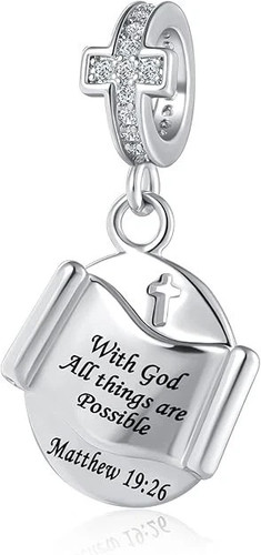 Pandora cross charm with - with, god