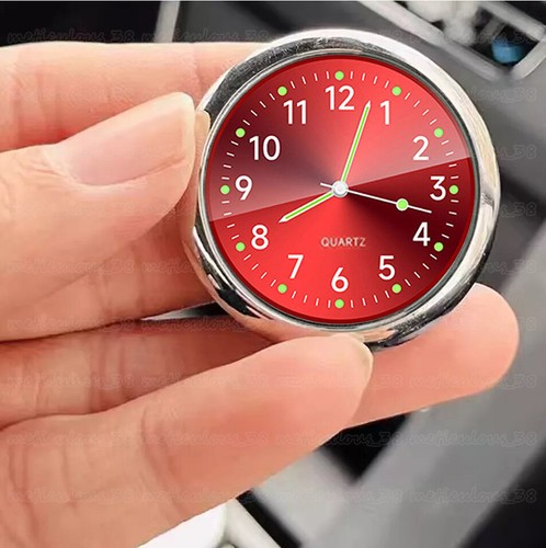 Red mini car dashboard - red, clock