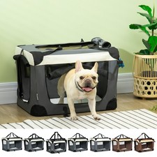 Foldable Pet Kitten Carrier Dog Travel Cage w/ Cushion for XS/S/M/L Dogs