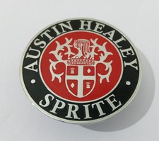 Vintage Austin Healey Bugeye Sprite Bonnet Badge Decal Emblem Brass Made #B763