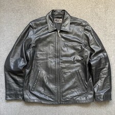 Vintage 90s Chevignon 100% Buffalo Leather Jacket Full Zip XL Black