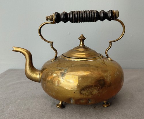 Vintage brass footed - vintage, pot