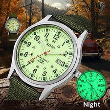 ✅ Swiss Army Military Watch Men’s Canvas Strap Analog Quartz Sport Wrist Gift UK