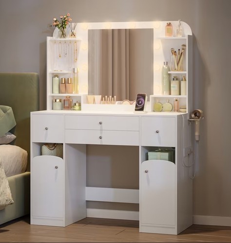 White dressing table desk - white,