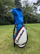Taylormade Tour Red White Blue Golf Staff Bag Rare 6 way Velour top + Headcover 