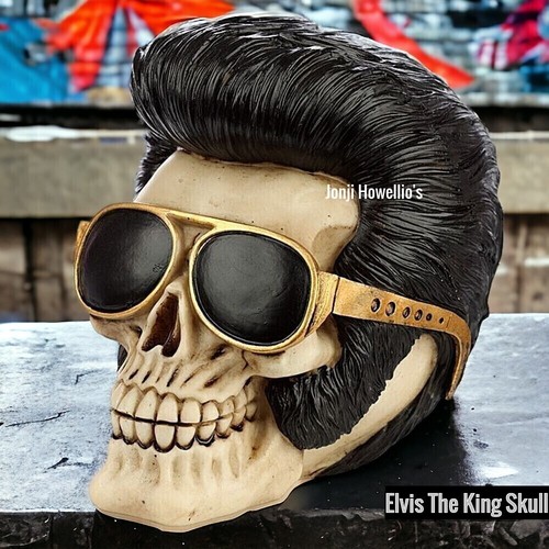 The king elvis skull - king,