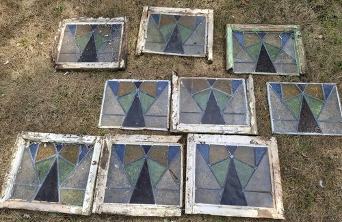 Antique art deco stain glass - stain,