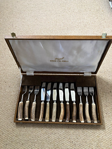 12pc stainless steel stag - 12pc, horn