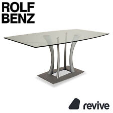 Rolf Benz Glass Dining Table Silver 180 x 90 x 74 cm