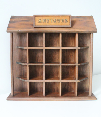 Vintage wooden curio shelf - curio,