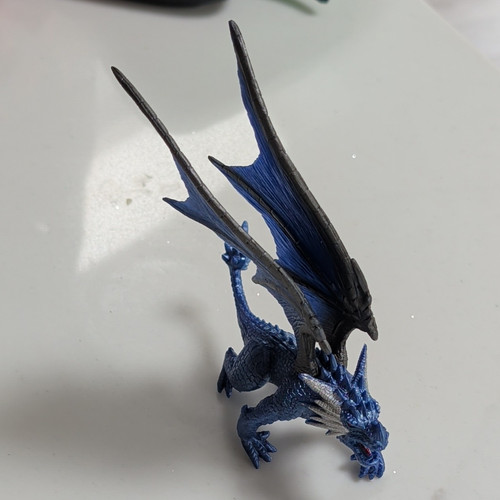 Blue dragon ornament figurine - blue,