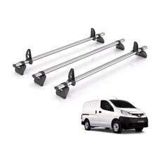 Nissan NV200 Roof Rack For 2009-2021 Vans 3x Roof Bars + Loadstops Rhino Fleet