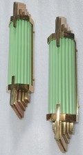 Antique Art Deco Brass Green