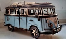 Blue Campervan Wooden 3D DIY