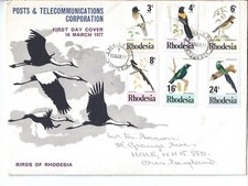 Rhodesia - FDC 1977 Birds of Rhodesia