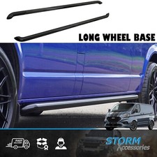 OE STYLE GLOSS BLACK SPORTLINE SIDE BARS - FOR FORD TRANSIT CUSTOM LWB 2018-2023