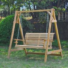 Seater wooden garden swing - garden,