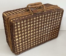Large Picnic Hamper Basket & Set Wicker Woven Large Kitsch Rectangle Case