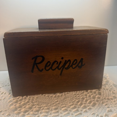 Vintage wooden recipe - recipe, 4x6