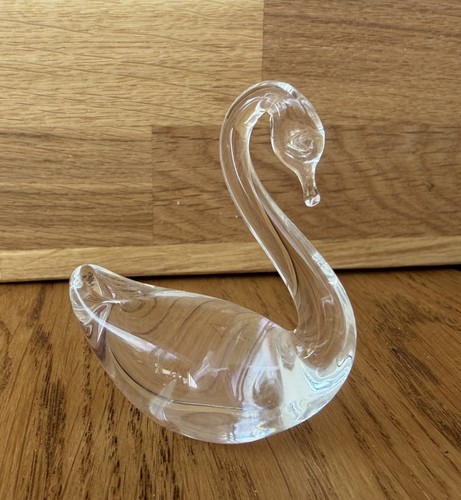 Glass swan bird - glass, figurine