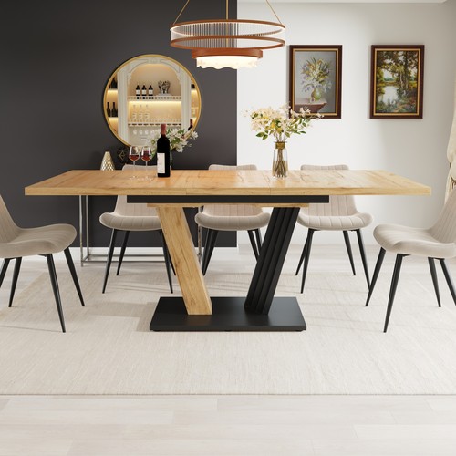 Modern extendable dining - dining, table