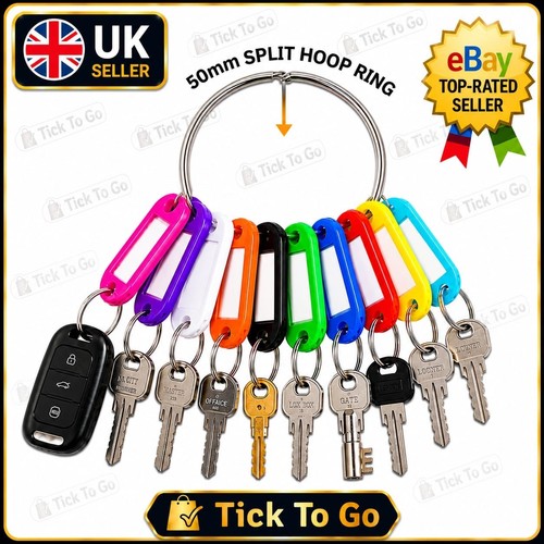 50mm large split key ring - split, loop
