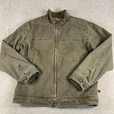 Woolrich Jacket Mens XL Brown Canvas Denim Sherpa Lined Bomber Field Casual