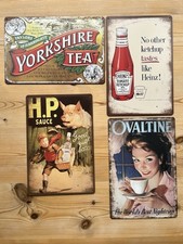 4 x RETRO METAL SIGNS  A4 30cm