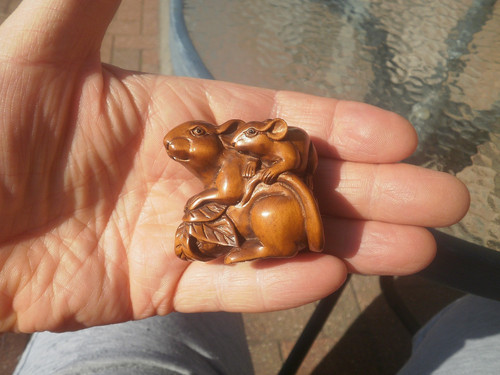 Hand carved wood - hand, netsuke