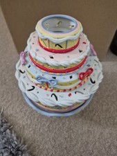 Partylite Porcelain Celebration Cake Tea Light Holder 20cm Tall