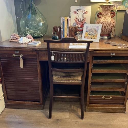 Industrial oak writing - oak, bureau