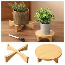 Wooden Bonsai Display Stand Home Decoration Flower Pot Base  Home Office
