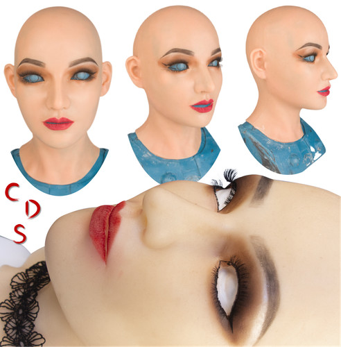 Realistic silicone female face - female,