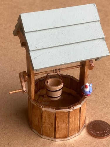 Dolls house wooden - dolls, garden