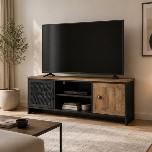 Stand cabinet black wooden - tv,