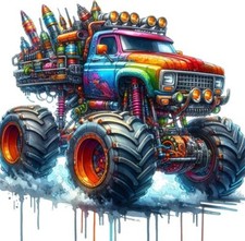 Colourful Monster Truck Wall