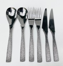 Vintage Viners Cutlery Set of Eight Pieces - Tulip Design Bark Pattern.