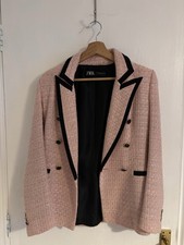 Zara Women's Pink Tweed Blazer