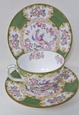 Minton Green Cockatrice Cup and Saucer with Spare Saucer