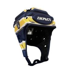Impact Rugby IRB Headguard Scrum Cap Medium 56-57cm Hill House Blue Yellow White