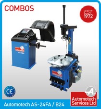 24" AUTOMATIC TYRE CHANGER / MACHINE / WHEEL BALANCER PACKAGE, 240V SINGLE PHASE