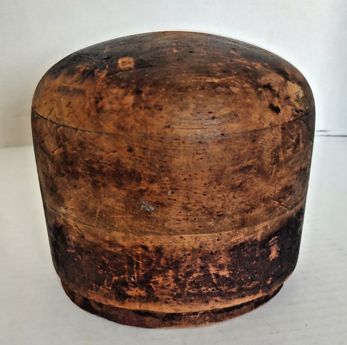 Vintage millinery wood bowler - wood,